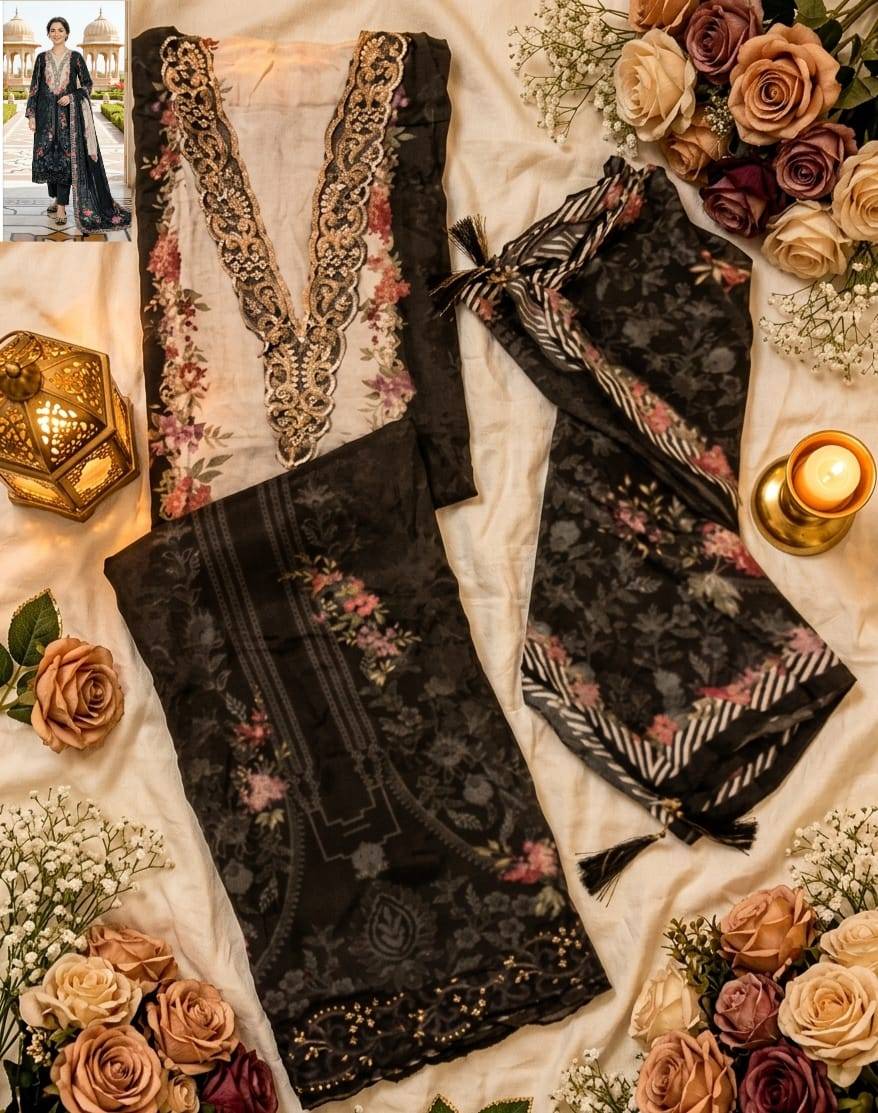KT – 357 by shree fab A TO B SERIES Pakistani Stylish Embroidered PURE SATIN viscose Dresses At Wholesale Price